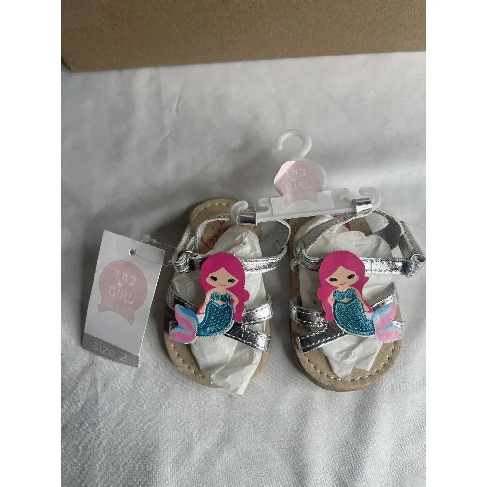 NWT Size 2 Girls Sandals Mermaid Cute Beach Summer Warm Holiday Vacation